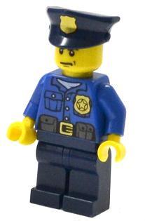 LEGO Minifigure-Police - City Officer, Gold Badge, Police Hat, Scowl-Town / City / Police-CTY476-Creative Brick Builders